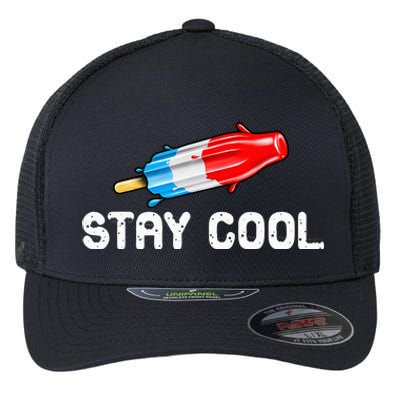 Summer Popsicle Stay Cool Funny Bomb Retro 80s Pop Gift Flexfit Unipanel Trucker Cap