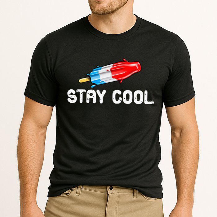 Summer Popsicle Stay Cool Funny Bomb Retro 80s Pop Gift Cooling Performance Crew T-Shirt