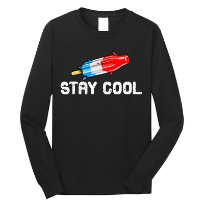 Summer Popsicle Stay Cool Funny Bomb Retro 80s Pop Gift Long Sleeve Shirt