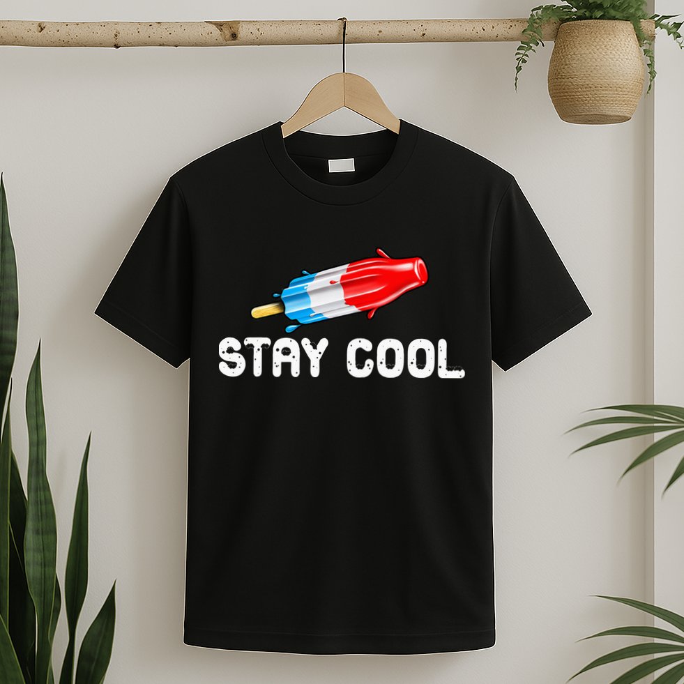 Summer Popsicle Stay Cool Funny Bomb Retro 80s Pop Gift T-Shirt