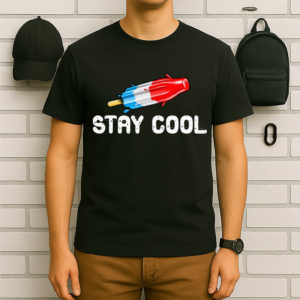 Summer Popsicle Stay Cool Funny Bomb Retro 80s Pop Gift T-Shirt
