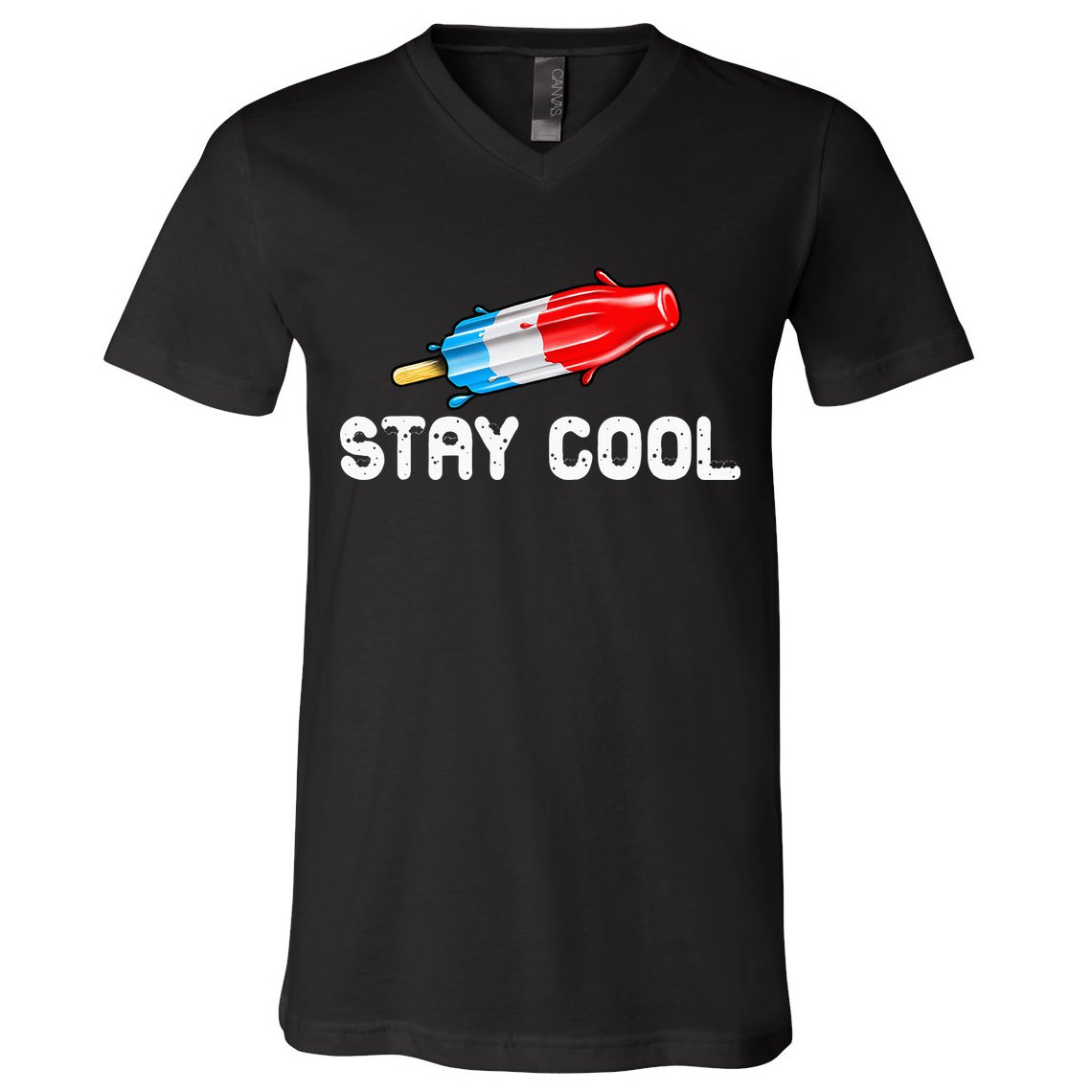 Summer Popsicle Stay Cool Funny Bomb Retro 80s Pop Gift V-Neck T-Shirt