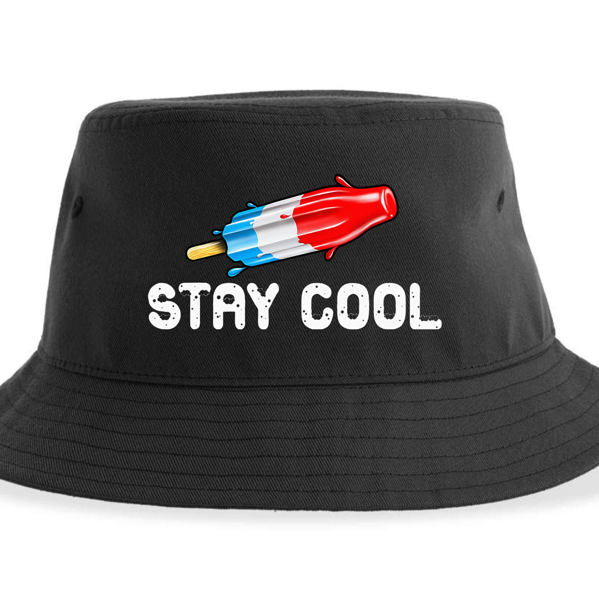 Summer Popsicle Stay Cool Funny Bomb Retro 80s Pop Gift Sustainable Bucket Hat