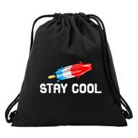 Summer Popsicle Stay Cool Funny Bomb Retro 80s Pop Gift Drawstring Bag