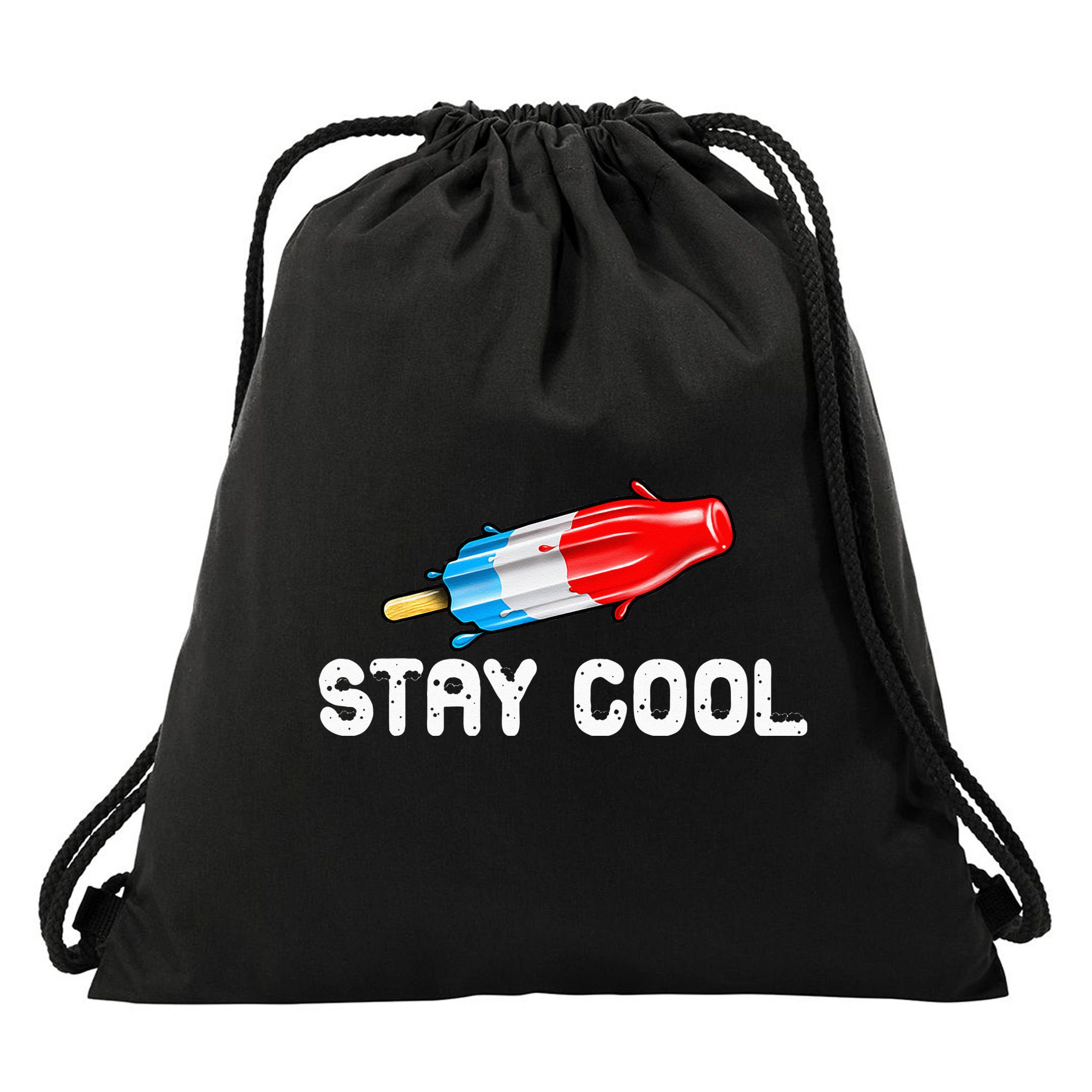 Summer Popsicle Stay Cool Funny Bomb Retro 80s Pop Gift Drawstring Bag