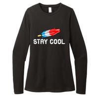 Summer Popsicle Stay Cool Funny Bomb Retro 80s Pop Gift Womens CVC Long Sleeve Shirt