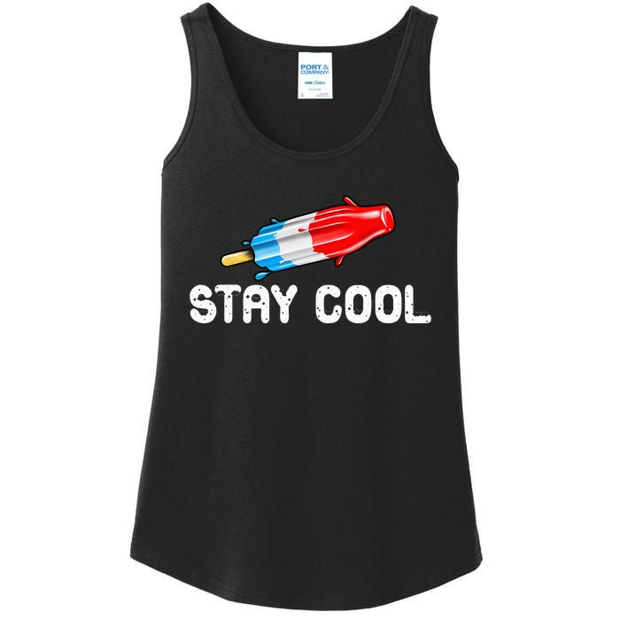 Summer Popsicle Stay Cool Funny Bomb Retro 80s Pop Gift Ladies Essential Tank