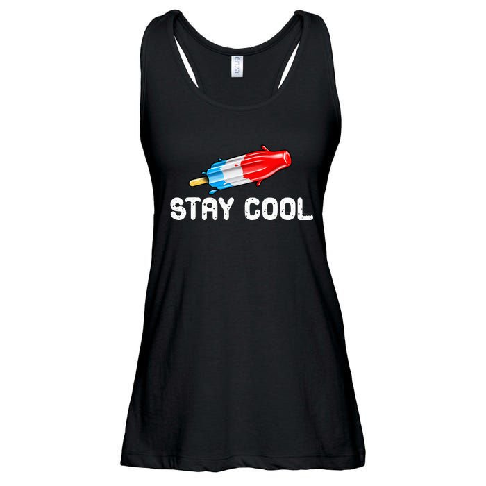 Summer Popsicle Stay Cool Funny Bomb Retro 80s Pop Gift Ladies Essential Flowy Tank