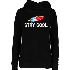 Summer Popsicle Stay Cool Funny Bomb Retro 80s Pop Gift Womens Funnel Neck Pullover Hood