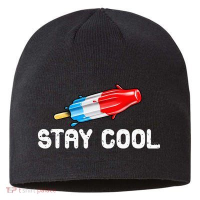 Summer Popsicle Stay Cool Funny Bomb Retro 80s Pop Gift Sustainable Beanie