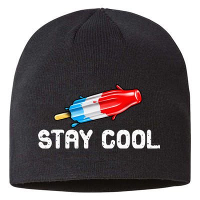 Summer Popsicle Stay Cool Funny Bomb Retro 80s Pop Gift Sustainable Beanie