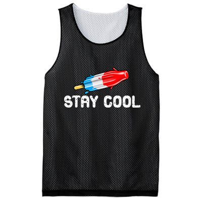 Summer Popsicle Stay Cool Funny Bomb Retro 80s Pop Gift Mesh Reversible Basketball Jersey Tank