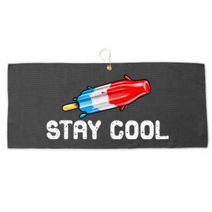 Summer Popsicle Stay Cool Funny Bomb Retro 80s Pop Gift Large Microfiber Waffle Golf Towel