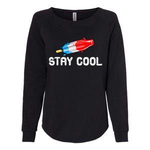 Summer Popsicle Stay Cool Funny Bomb Retro 80s Pop Gift Womens California Wash Sweatshirt