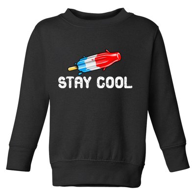 Summer Popsicle Stay Cool Funny Bomb Retro 80s Pop Gift Toddler Sweatshirt