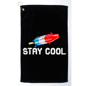 Summer Popsicle Stay Cool Funny Bomb Retro 80s Pop Gift Platinum Collection Golf Towel