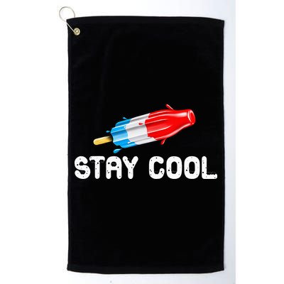 Summer Popsicle Stay Cool Funny Bomb Retro 80s Pop Gift Golf Towel