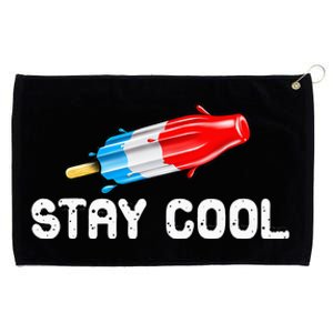 Summer Popsicle Stay Cool Funny Bomb Retro 80s Pop Gift Grommeted Golf Towel