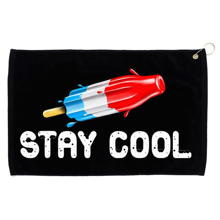 Summer Popsicle Stay Cool Funny Bomb Retro 80s Pop Gift Grommeted Golf Towel