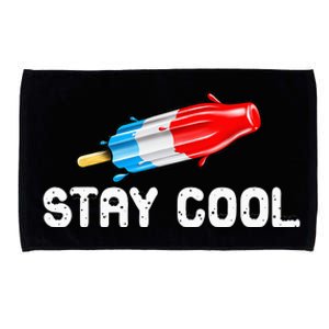 Summer Popsicle Stay Cool Funny Bomb Retro 80s Pop Gift Microfiber Hand Towel