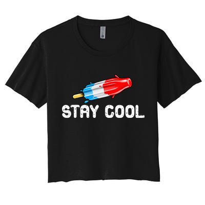 Summer Popsicle Stay Cool Funny Bomb Retro 80s Pop Gift Crop Top