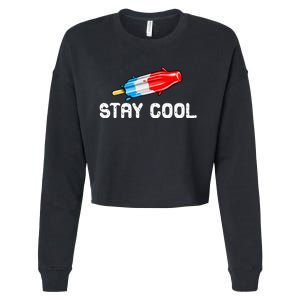 Summer Popsicle Stay Cool Funny Bomb Retro 80s Pop Gift Cropped Pullover Crew