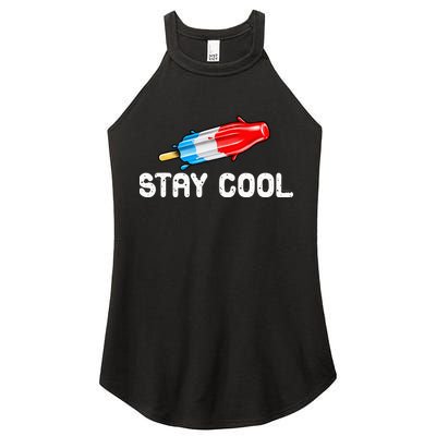 Summer Popsicle Stay Cool Funny Bomb Retro 80s Pop Gift Women's Perfect Tri Rocker Tank