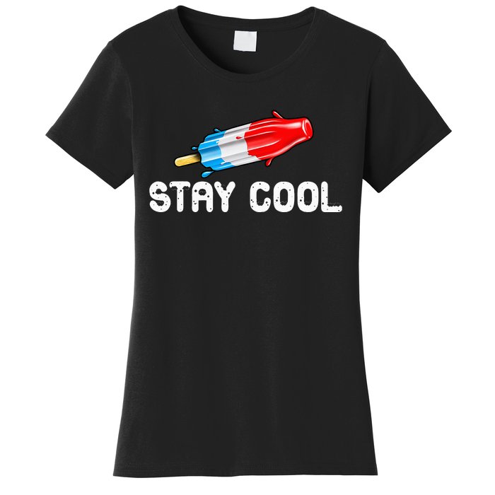 Summer Popsicle Stay Cool Funny Bomb Retro 80s Pop Gift Women's T-Shirt