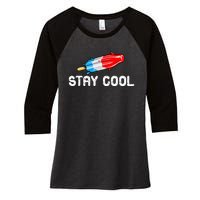 Summer Popsicle Stay Cool Funny Bomb Retro 80s Pop Gift Women's Tri-Blend 3/4-Sleeve Raglan Shirt