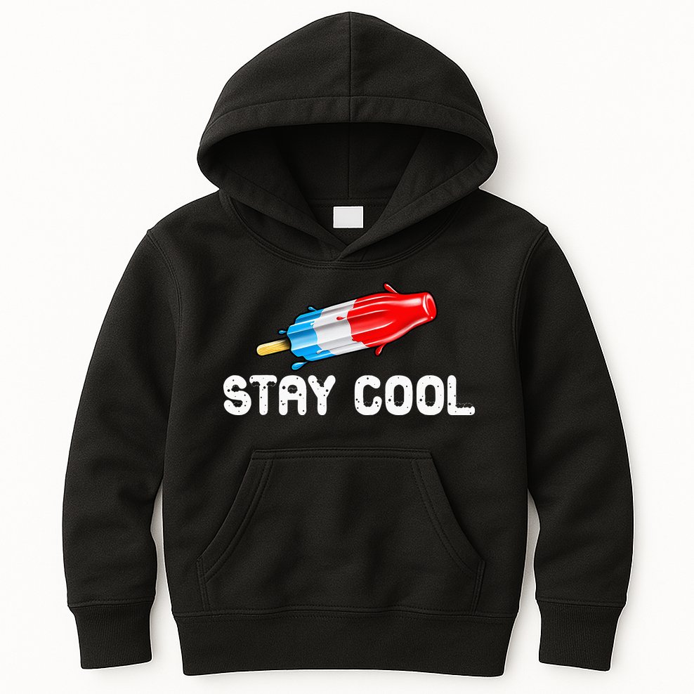 Summer Popsicle Stay Cool Funny Bomb Retro 80s Pop Gift Kids Hoodie