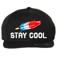 Summer Popsicle Stay Cool Funny Bomb Retro 80s Pop Gift Wool Snapback Cap