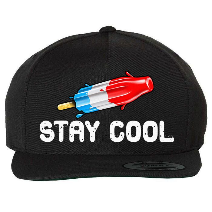 Summer Popsicle Stay Cool Funny Bomb Retro 80s Pop Gift Wool Snapback Cap