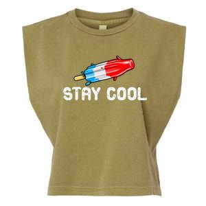 Summer Popsicle Stay Cool Funny Bomb Retro 80s Pop Gift Garment-Dyed Women's Muscle Tee