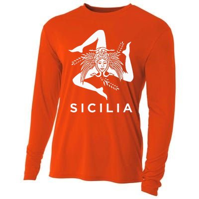 Sicilian Pride Sicilia Sicilian Flag Trinacria Cooling Performance Long Sleeve Crew