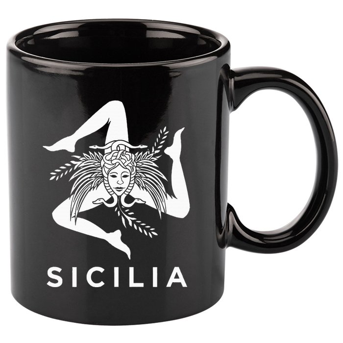 Sicilian Pride Sicilia Sicilian Flag Trinacria 11oz C Handle Ceramic Mug