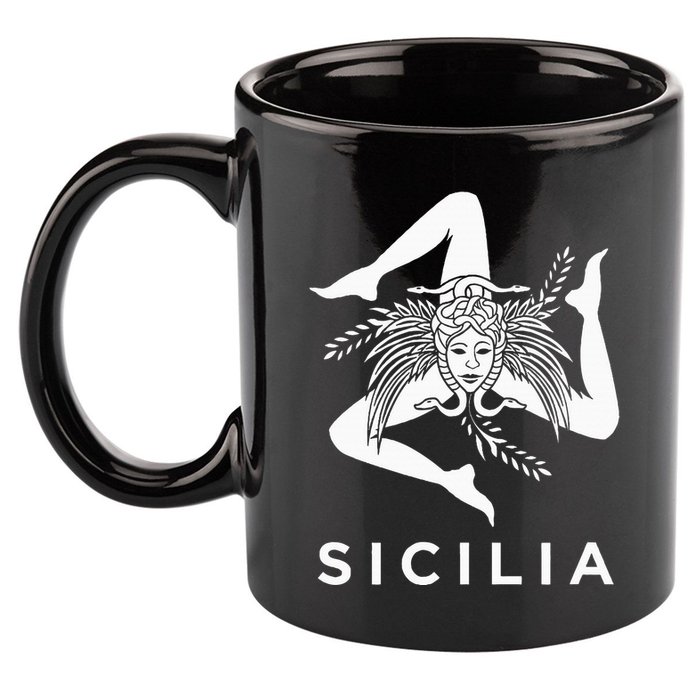 Sicilian Pride Sicilia Sicilian Flag Trinacria 11oz C Handle Ceramic Mug
