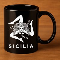 Sicilian Pride Sicilia Sicilian Flag Trinacria 11oz C Handle Ceramic Mug
