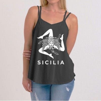 Sicilian Pride Sicilia Sicilian Flag Trinacria Women's Strappy Tank