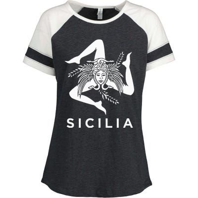 Sicilian Pride Sicilia Sicilian Flag Trinacria Enza Ladies Jersey Colorblock Tee