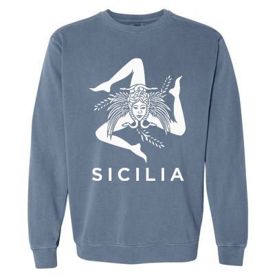 Sicilian Pride Sicilia Sicilian Flag Trinacria Garment-Dyed Sweatshirt