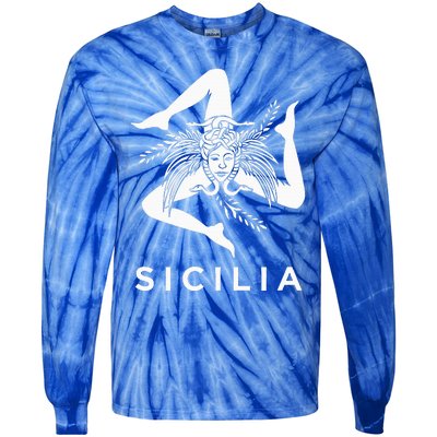 Sicilian Pride Sicilia Sicilian Flag Trinacria Tie-Dye Long Sleeve Shirt