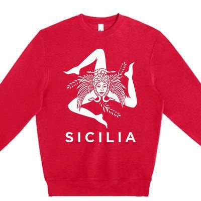 Sicilian Pride Sicilia Sicilian Flag Trinacria Premium Crewneck Sweatshirt