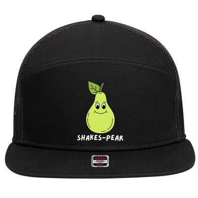 Shakes Pear Shakespeare Funny 7 Panel Mesh Trucker Snapback Hat