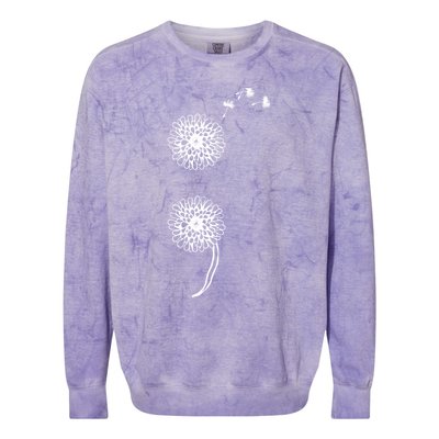 Semicolon Project Suicide Prevention Blowball Dandelion Gift Colorblast Crewneck Sweatshirt