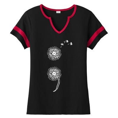 Semicolon Project Suicide Prevention Blowball Dandelion Gift Ladies Halftime Notch Neck Tee