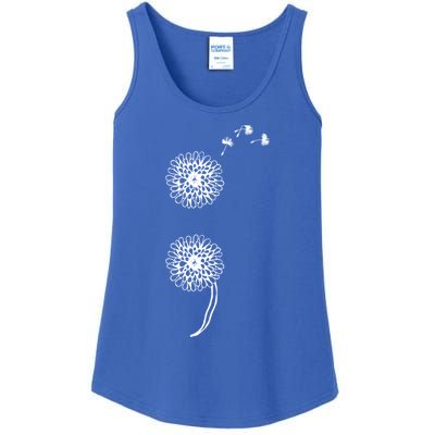 Semicolon Project Suicide Prevention Blowball Dandelion Gift Ladies Essential Tank