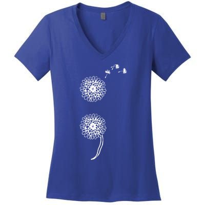 Semicolon Project Suicide Prevention Blowball Dandelion Gift Women's V-Neck T-Shirt