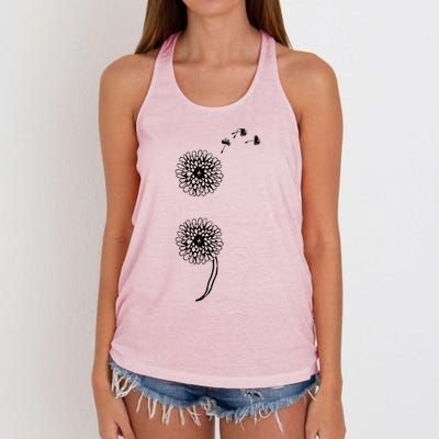 Semicolon Project Suicide Prevention Blowball Dandelion Gift Women's Knotted Racerback Tank