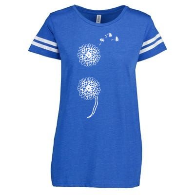 Semicolon Project Suicide Prevention Blowball Dandelion Gift Enza Ladies Jersey Football T-Shirt