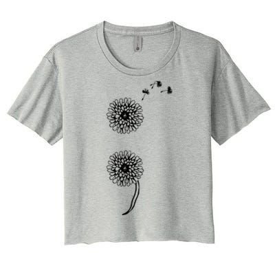 Semicolon Project Suicide Prevention Blowball Dandelion Gift Women's Crop Top Tee